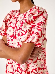 Roman Floral Print Balloon Sleeve Blouse - Imagem 5 de 5