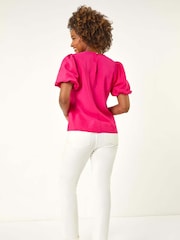 Rosa - Roman Balloon Short Sleeve Blouse - Imagen 3 de 5