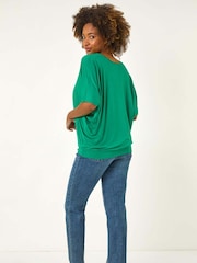 Roman Green V-Neck Grown On Sleeve Stretch T-Shirt - Image 3 of 5