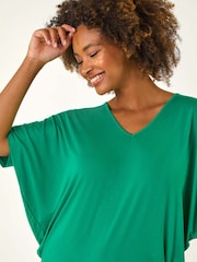Roman Green V-Neck Grown On Sleeve Stretch T-Shirt - Image 4 of 5