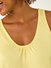 Roman Yellow Plain V-Neck Stretch Jersey Vest Top - Image 5 of 5