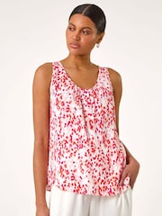 Roman Pink Abstract Spot Print Button Vest - Image 3 of 5