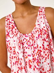 Roman Pink Abstract Spot Print Button Vest - Image 5 of 5