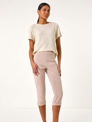 Roman Natural Turn Up Stretch Cargo Trousers - Image 2 of 5