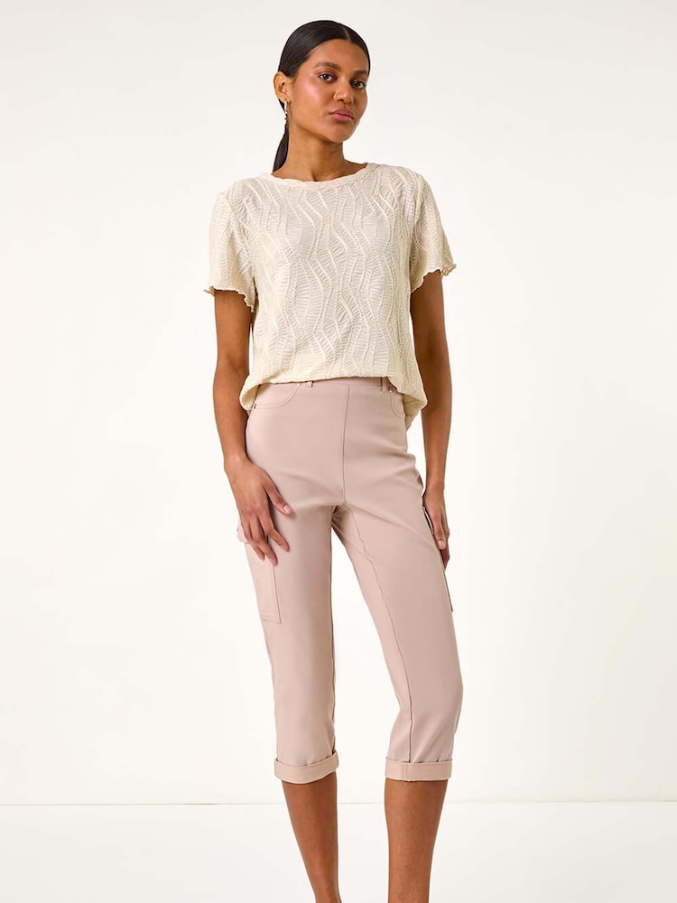 Natural - Pantalones cargo elásticos con vuelto de Roman - Imagen 2 de 5 Natural - Pantalones cargo elásticos con vuelto de Roman - Imagen 2 de 5