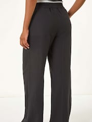 Roman Black Smart Twill Wide Leg Pocket 100% Cotton Trousers - Image 3 of 5