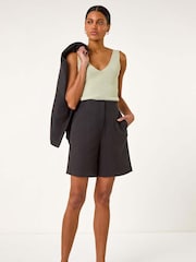 Roman Black Smart Twill Pocket 100% Cotton Shorts - Image 2 of 5
