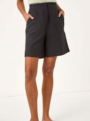 Roman Black Smart Twill Pocket 100% Cotton Shorts - Image 4 of 5