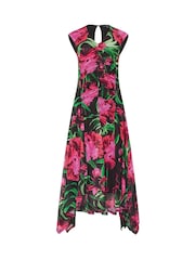 Star by Julien MacDonald Black Mesh Hanky Hem Dress - Image 6 of 6