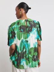Joanna Hope Green Pleated Blouse - Image 2 of 4