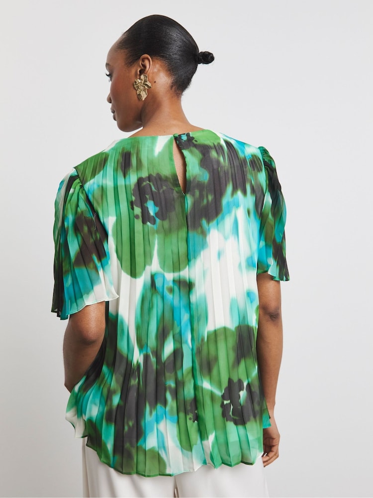 Joanna Hope Green Pleated Blouse - Image 2 of 4