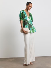 Joanna Hope Green Pleated Blouse - Image 3 of 4