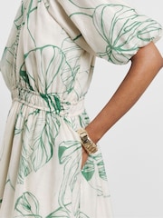 Joanna Hope Natural Puff Sleeve Dress - Image 4 of 4