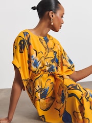 Joanna Hope Yellow Drape Sleeve Dress - Image 3 of 4