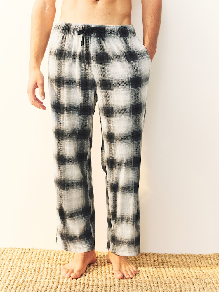 Slate Grey Check Motionflex Cosy Open Hem Pyjama Bottoms - Image 1 of 12