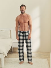 Slate Grey Check Motionflex Cosy Open Hem Pyjama Bottoms - Image 5 of 12