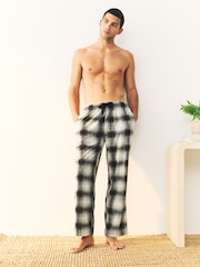 Slate Grey Check Motionflex Cosy Open Hem Pyjama Bottoms - Image 6 of 12