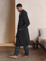 Black Corded Textured Dressing Gown - Image 3 of 9