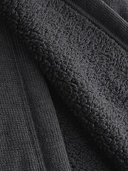 Black Corded Textured Dressing Gown - Image 8 of 9