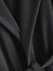 Black Corded Textured Dressing Gown - Image 9 of 9
