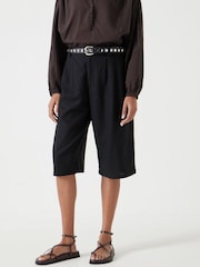 Hush Black Linen Blend Lya Bermuda Shorts - Image 3 of 6