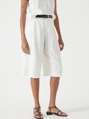 Hush White Linen Blend Lya Bermuda Shorts - Image 2 of 6