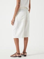 Hush White Linen Blend Lya Bermuda Shorts - Image 3 of 6