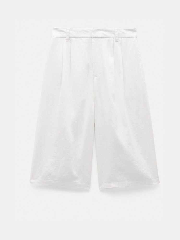 Hush White Linen Blend Lya Bermuda Shorts - Image 6 of 6