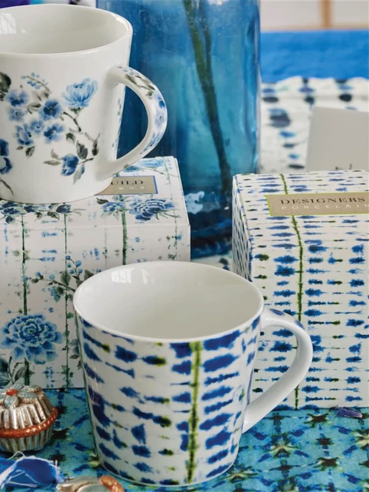 Designers Guild Set of 4 Indigo Suzuri Mugs - Image 1 of 4