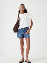 Hush Blue Dark Essential Denim 100% Cotton Shorts - Image 1 of 5