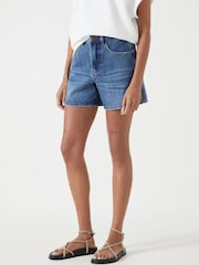 Hush Blue Dark Essential Denim 100% Cotton Shorts - Image 2 of 5