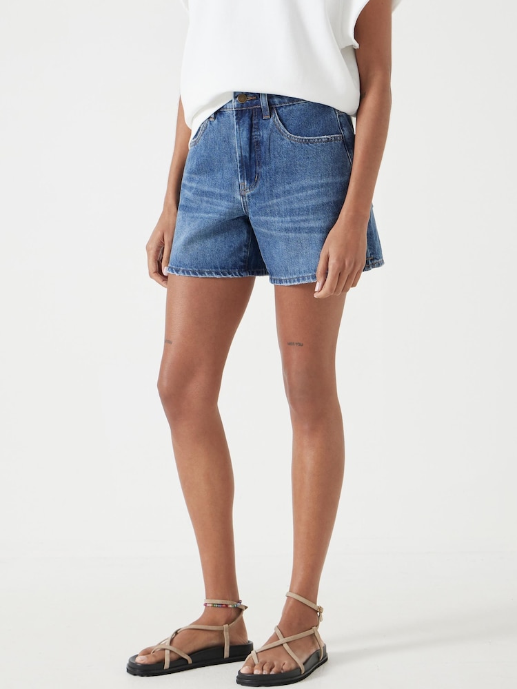 Hush Blue Dark Essential Denim 100% Cotton Shorts - Image 2 of 5