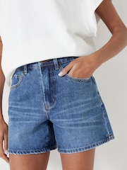Hush Blue Dark Essential Denim 100% Cotton Shorts - Image 4 of 5