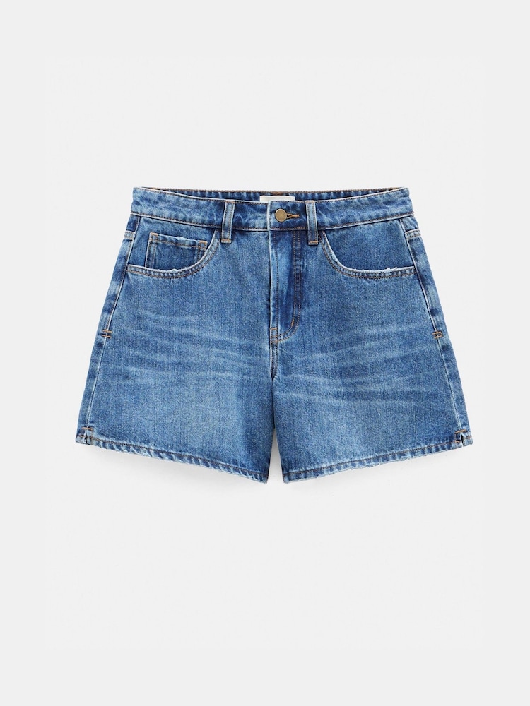Hush Blue Dark Essential Denim 100% Cotton Shorts - Image 5 of 5