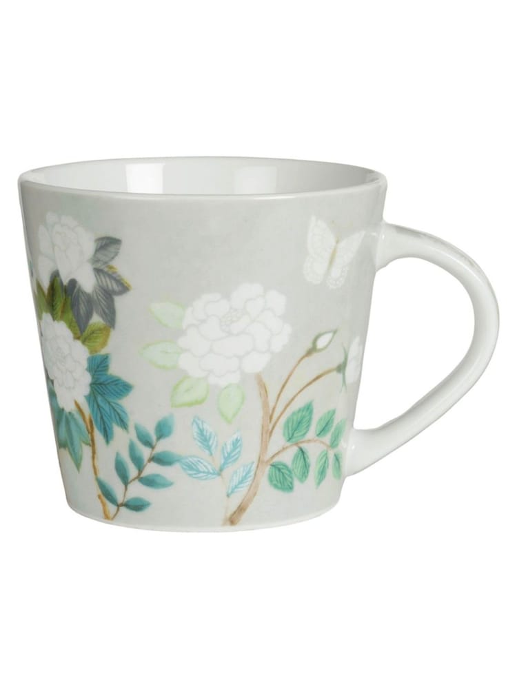 Designers Guild Set of 4 Celadon Fleur Orientale Mugs - Image 2 of 4