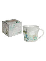 Designers Guild Set of 4 Celadon Fleur Orientale Mugs - Image 3 of 4