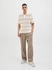 JACK & JONES Knitted Stripe Polo Shirt - Image 1 of 7