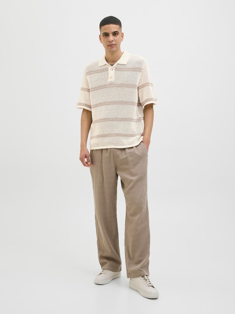 JACK & JONES Knitted Stripe Polo Shirt - Image 1 of 7