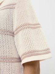 JACK & JONES Knitted Stripe Polo Shirt - Image 3 of 7