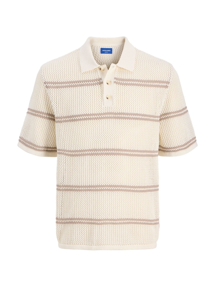 JACK & JONES Knitted Stripe Polo Shirt - Image 7 of 7