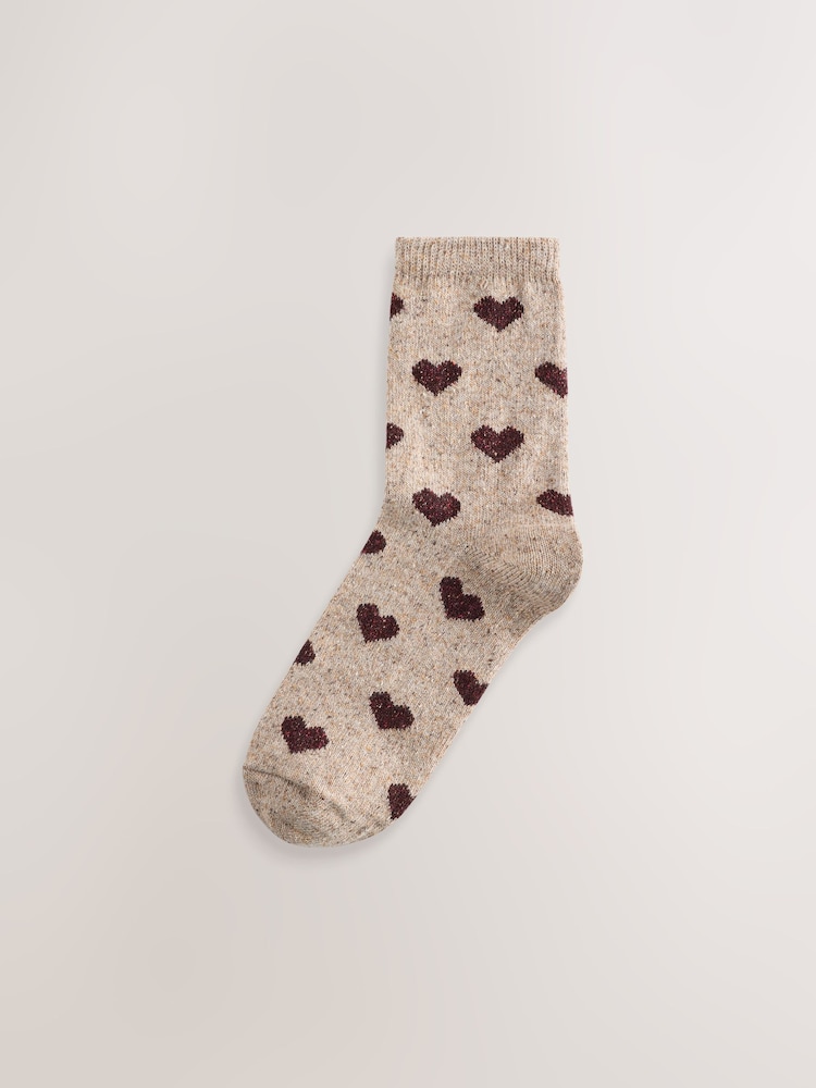 Navy/Berry Hearts Containing Wool Ankle Socks 3 Pack - Image 4 of 4 Navy/Berry Hearts Containing Wool Ankle Socks 3 Pack - Image 4 of 4