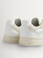 Stepney Workers Club White & Putty Pearl Cup Leather Trainers - Image 5 of 5