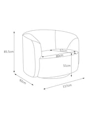 Oslo Faux Fur Mink Brown Theo Swivel Snuggle Chair - Image 4 of 10