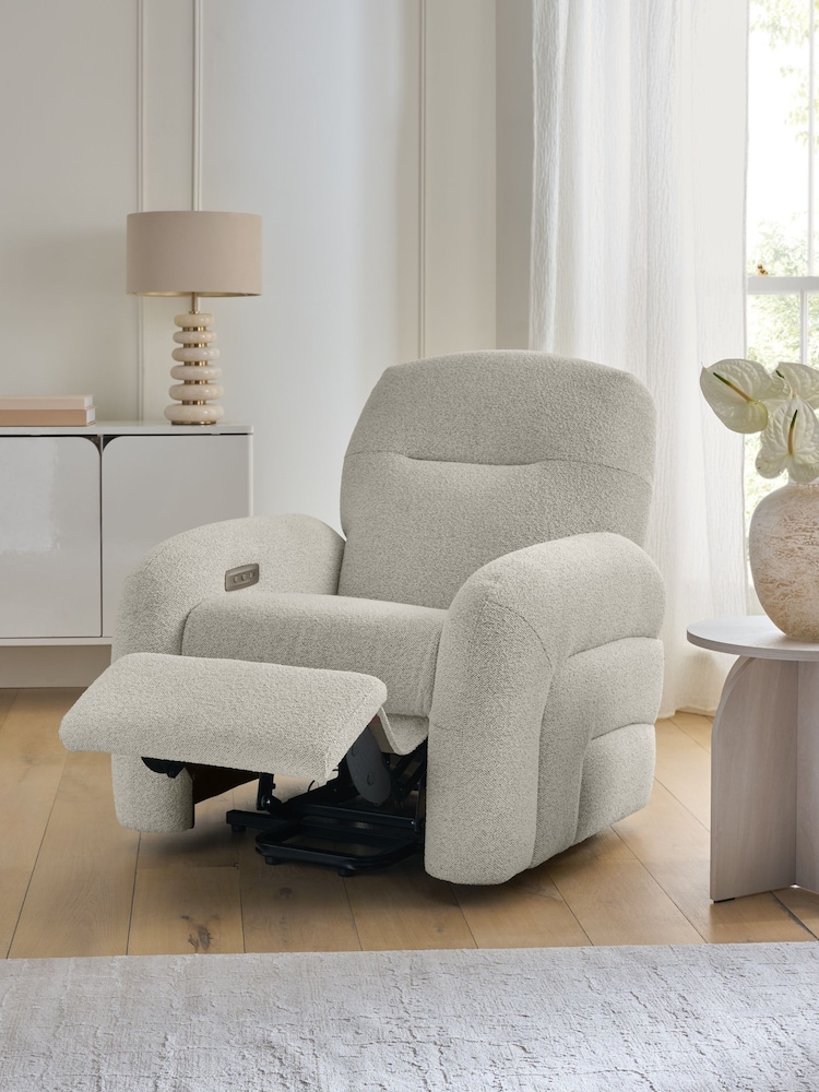 Casual Boucle Light Natural Otis Rise and Recline Armchair - Image 2 of 13