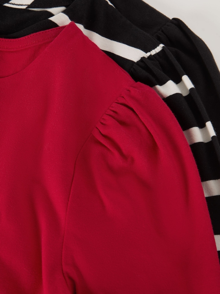 Love & Roses Multi Puff Sleeve Shoulder Long Sleeve Jersey Top Pack - Image 8 of 8