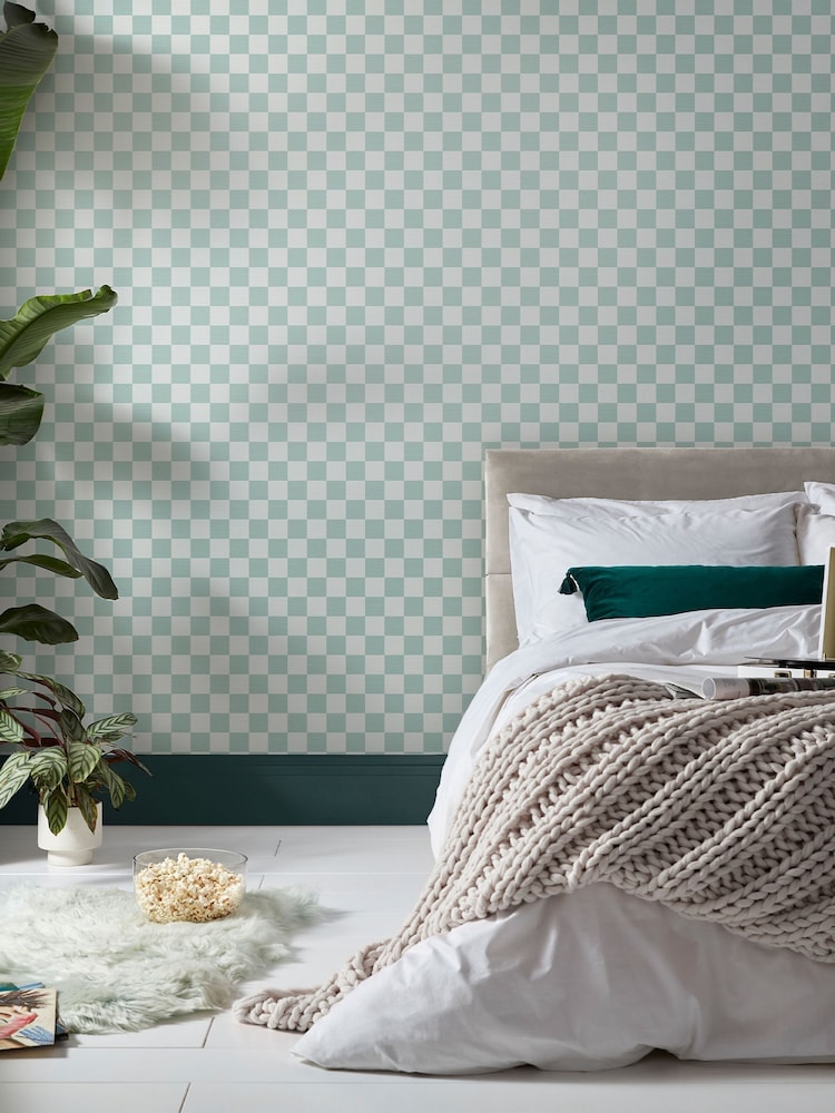 Graham & Brown Mint Envy Check Me Out 10M Wallpaper - Image 1 of 4