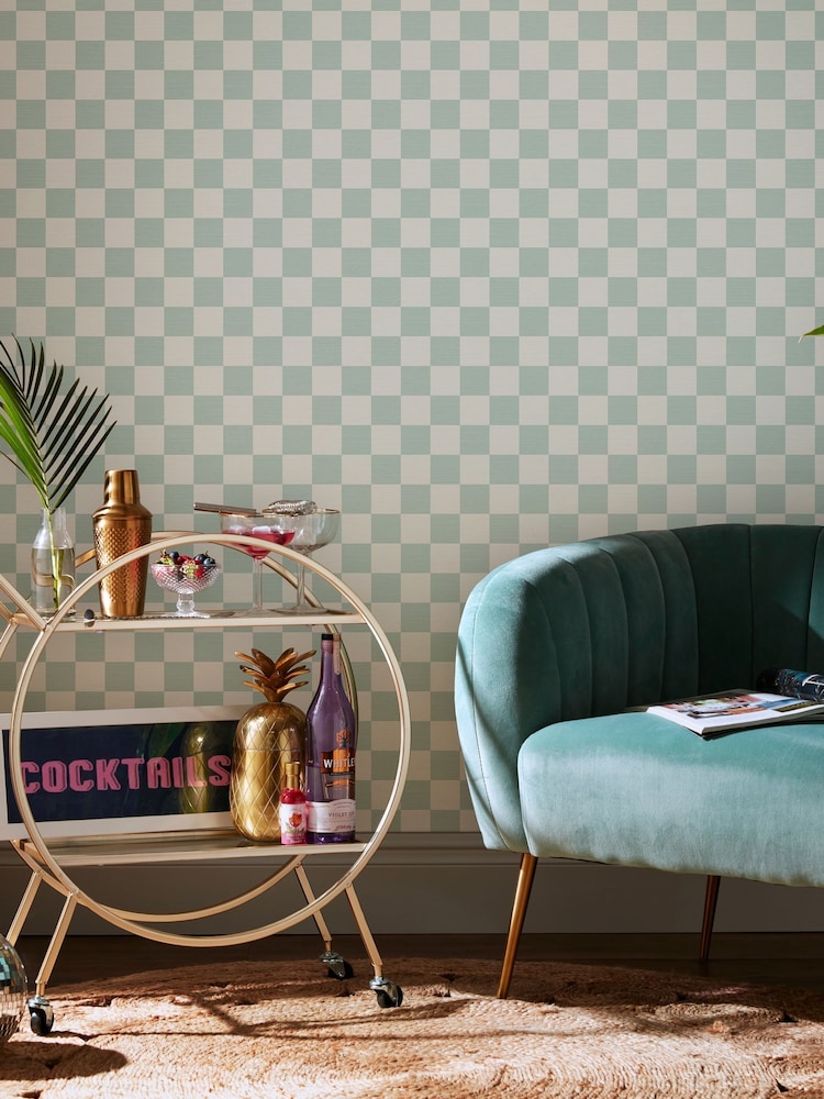 Graham & Brown Mint Envy Check Me Out 10M Wallpaper - Image 4 of 4