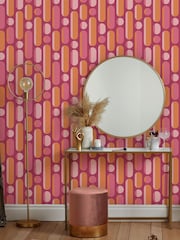 Graham & Brown Tangerine or Raspberry Envy Morse 10M Wallpaper - Image 1 of 4