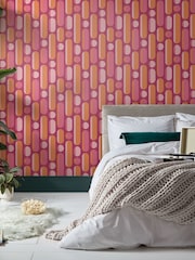 Graham & Brown Tangerine or Raspberry Envy Morse 10M Wallpaper - Image 4 of 4