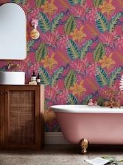 Graham & Brown Hot Pink Envy Eden 10M Wallpaper - Image 1 of 4